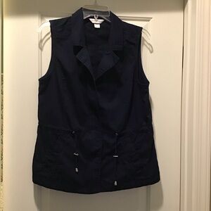 Christopher and banks navy utility vest